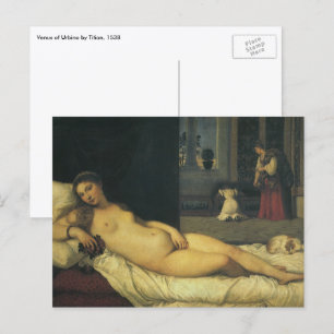Cartão Postal Vênus de Urbino por Titian, Arte Renascentista