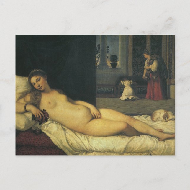 Cartão Postal Vênus de Urbino por Titian, Arte Renascentista (Frente)
