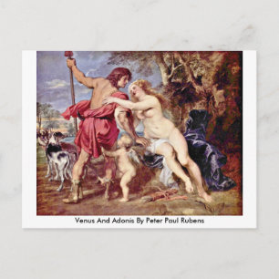Cartão Postal Venus E Adonis Por Peter Paul Rubens