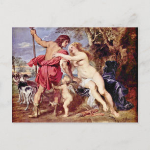 Cartão Postal Venus E Adonis Por Rubens Peter Paul