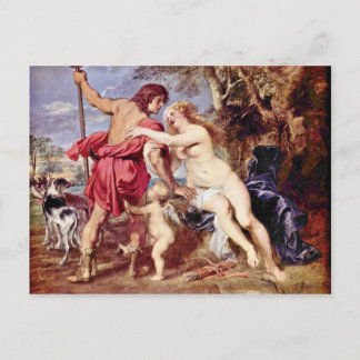 Cartão Postal Venus E Adonis Por Rubens Peter Paul
