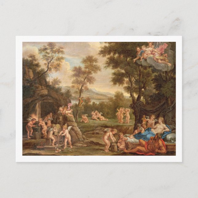 Cartão Postal Vênus na Forge de Vulcano, século XVIII (Frente)