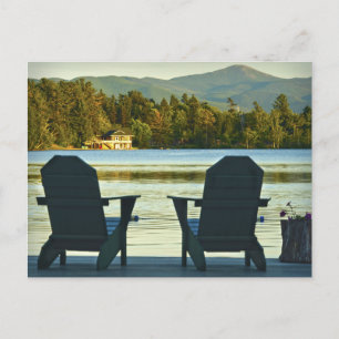 Cartão Postal Ver as cadeiras de Adirondack nos Adirondacks, NY