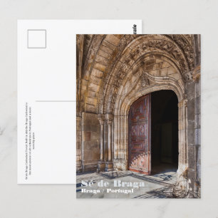Cartão Postal Ver o Portal da Catedral de Braga. Braga, Portugal