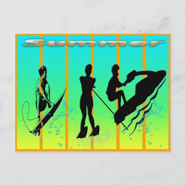 Cartão Postal Verão - Cartão-postal para esportes aquáticos (Frente)