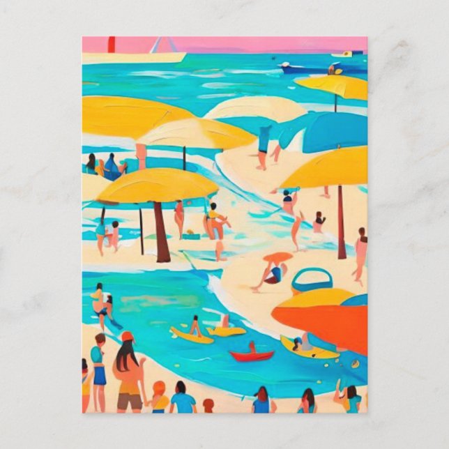 Cartão Postal Verão de praia (Frente)