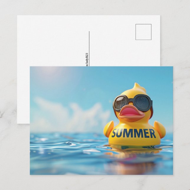 Cartão Postal Verão, pato de borracha, Posto de passagem (Frente/Verso)