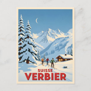 Cartão Postal Verbier, Suiça - Alpino Ski Resort