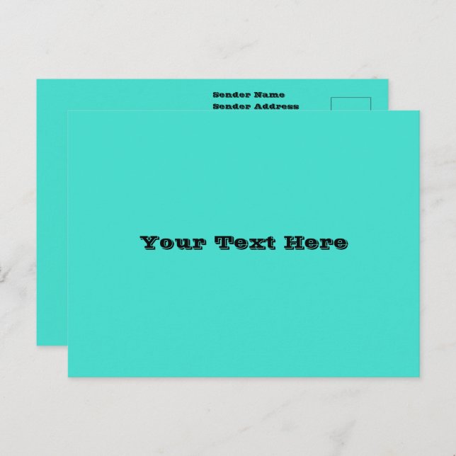 Cartão Postal Verdadeira Turquesa Azul Cor Sólida Verde Sudoeste (Frente/Verso)