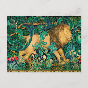 Cartão Postal VERDE,ANIMAIS DA FLORESTA LION Floral 