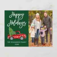 Verde de Feriados de Caminhão Vintage com Script B