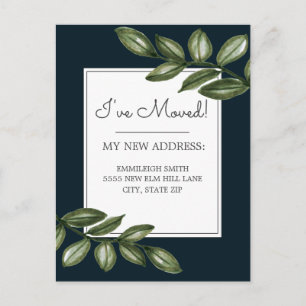 Cartão Postal Verde deixa o endereço de alteração do quadro negr