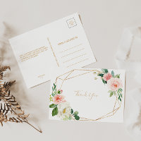 Verde e Dourado Geométrico Elegante Floral Obrigad