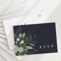 Verde e Folha Dourada | RSVP de Casamento de Marin