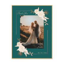 Verde Escuro com Rosa de Creme - Obrigado