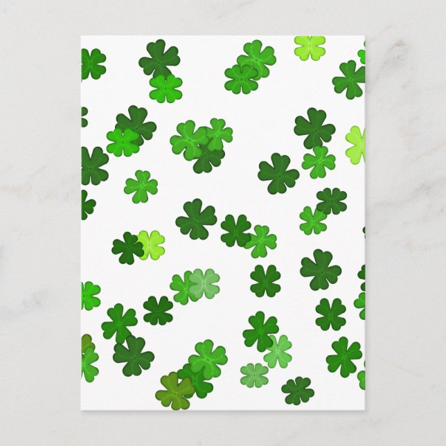 Cartão Postal Verde Kelly “Shamrocks Caindo” (Frente)