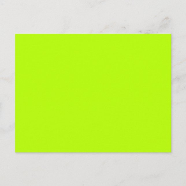 Cartão Postal Verde limão fluorescente Amarelo Neon Personalizad (Frente)