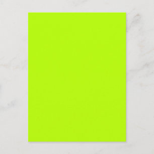 Cartão Postal Verde limão fluorescente Neon Yellow Personalizad