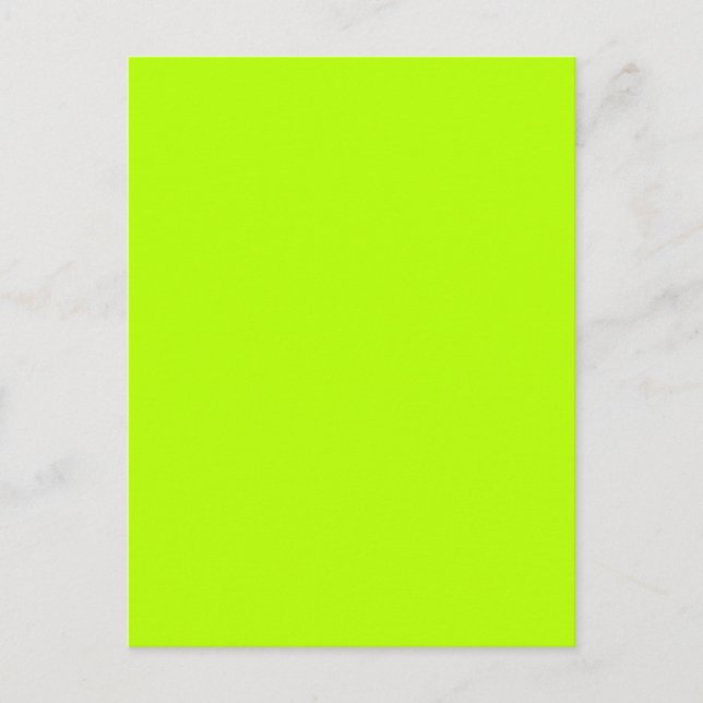 Cartão Postal Verde limão fluorescente Neon Yellow Personalizado (Frente)