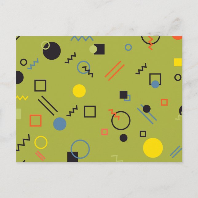 Cartão Postal Verde, moderno, legal, tendências, urbano,Padrão M (Frente)
