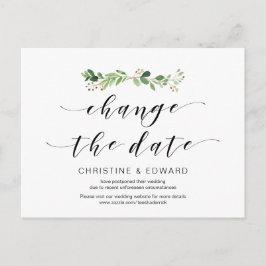 Cartão Postal Verde Moderno, Mudança de data, Adiado