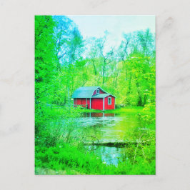CARTÃO POSTAL VERDE VERDE VERDE VERMELHO-SHED