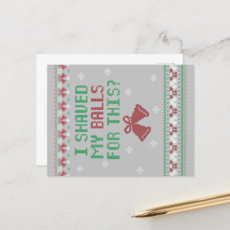 Cartão Postal Verde Vermelho Branco | Eu Deitei As Bolas Por Iss