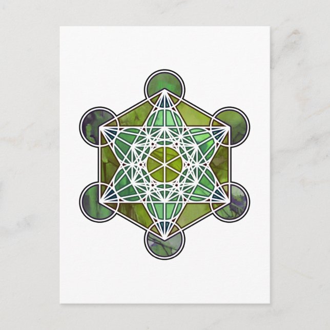 Cartão Postal VerdeMetatronCube (Frente)