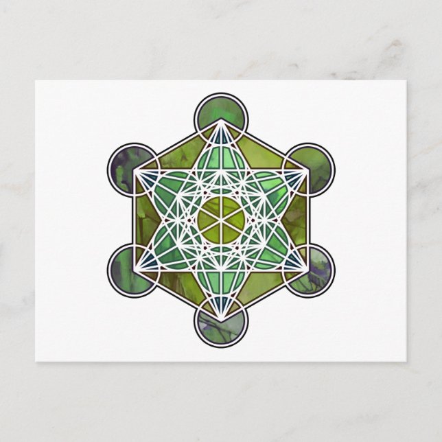 Cartão Postal VerdeMetatronCube (Frente)