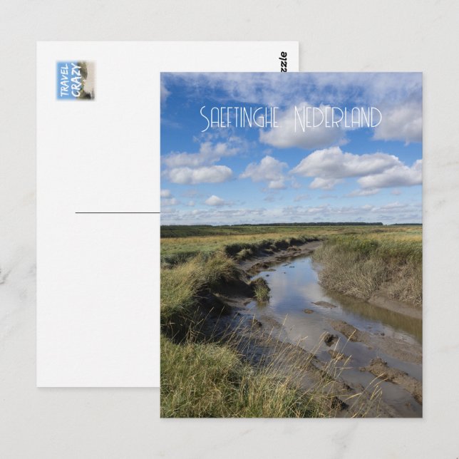 Cartão Postal Verdronken Land van Saeftinghe, Países Baixos (Frente/Verso)