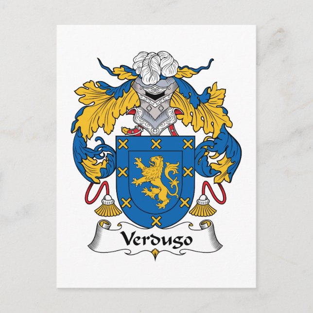 Cartão Postal Verdugo Family Crest (Frente)