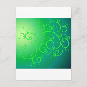 Cartão Postal Verduras Verdes Sorte Irlandesa Arte das Flores Ve