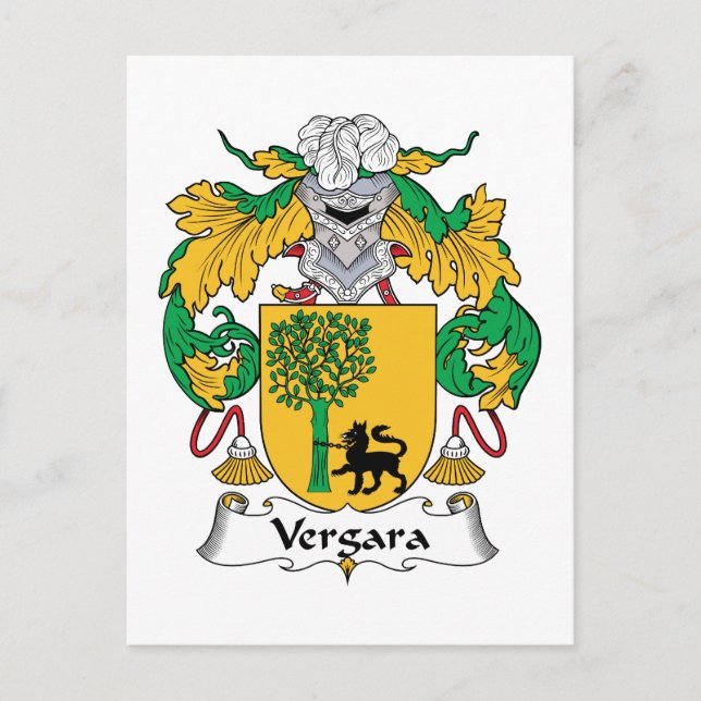 Cartão Postal Vergara Family Crest (Frente)