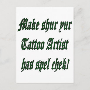 Cartão Postal Verificação Ortográfica da Tatuagem