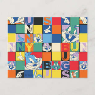 Cartão Postal Verificador de Nome e Rosto Colorido do BUGS BUNNY