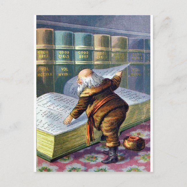 Cartão Postal Verificando Sua Lista (Frente)