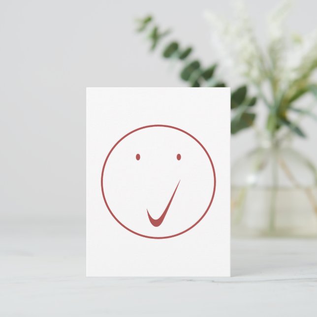 Cartão Postal Verificar face - Tique/Preto. (Em pé/Frente)