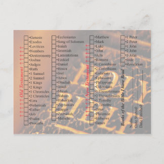 Cartão Postal Verificar Lista para Bíblia de Leitura