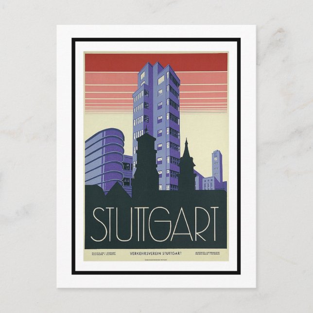 Cartão postal - Verkehrsverein Stuttgart (Frente)