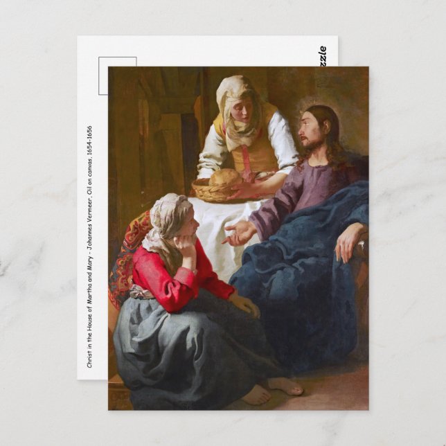 Cartão Postal Vermeer - Cristo na Casa de Martha e Mary (Frente/Verso)