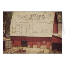 Cartão postal vermelho Barn