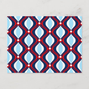 Cartão Postal Vermelho, Branco e Azul 70s Retroativo