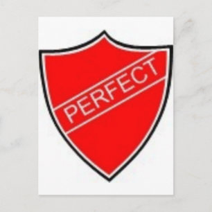 Cartão Postal Vermelho Crachá perfeito