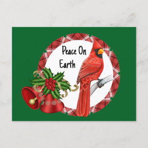 Cartão postal vermelho de feriado