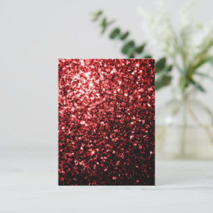 Cartão Postal Vermelho Escuro brilho Glitter glamour