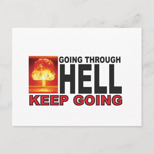 Cartão Postal vermelho passando pelo inferno (Frente)