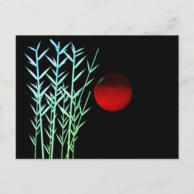 Cartão Postal Vermelho-sol preto branco (Frente)