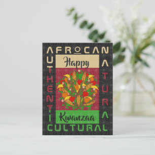 Cartão Postal vermelho verde preto AFRoCA Afro África Negro Patr