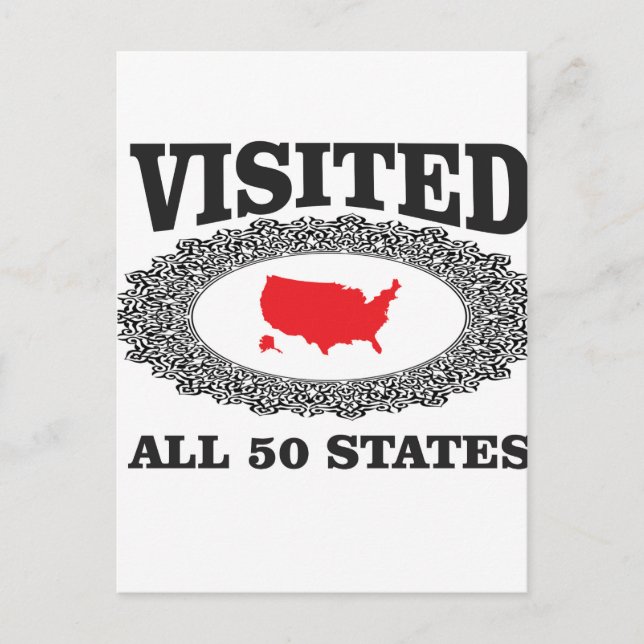 Cartão Postal vermelho visitou todos os estados (Frente)