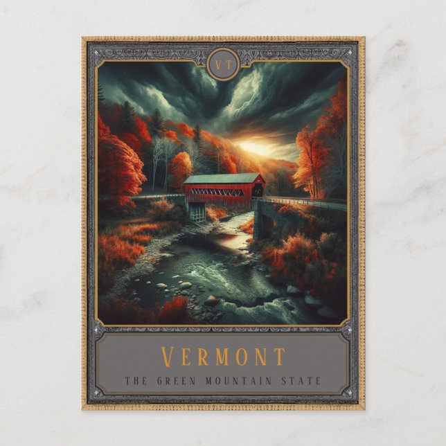 Cartão Postal Vermont | Cartão-postal de arte gótica (Frente)